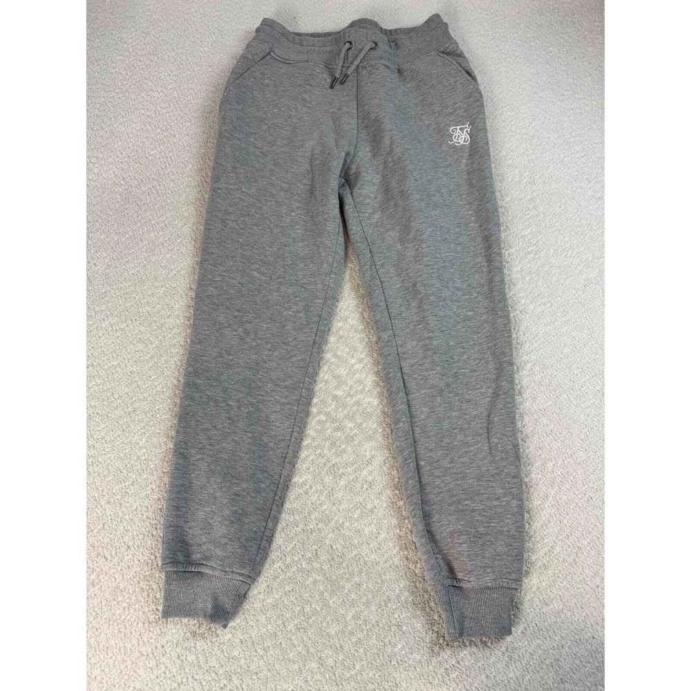 Sik Silk Womens‎ Cotton Blend Fleece Lined Embroidered Logo Gray Jogger Pants XL